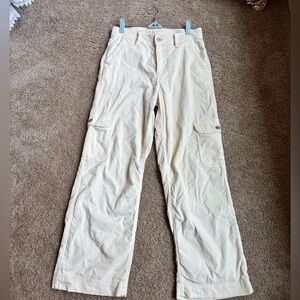 American Eagle High Rise Velvety Wide Leg Cargos